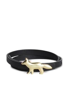 Maison Kitsuné Profile Fox leather bracelet - Black