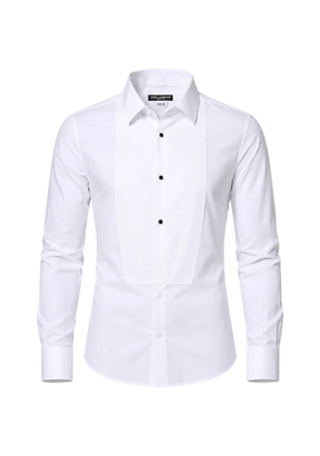 Dolce & Gabbana bib-front poplin shirt - White