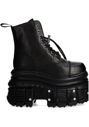 NEW ROCK 100mm lace-up platform boots - Black