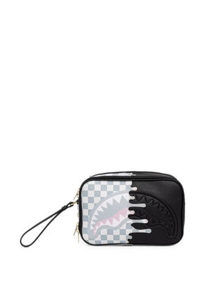 Sprayground check-print Shark make up bag - Black