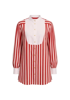 Dolce & Gabbana striped bib-detail shirt - White