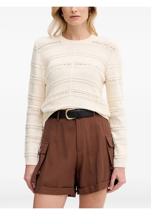 Hoss Intropia Iseult pointelle-knit crew-neck sweater - Neutrals