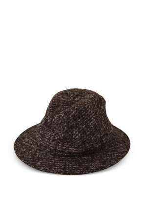 Dolce & Gabbana tweed-design fedora hat - Brown