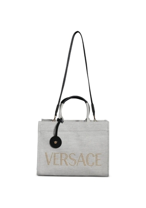 Versace La Medusa logo-embellished tote bag - Grey