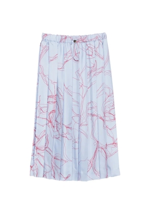 Fabiana Filippi abstract-print pleated midi skirt - Blue