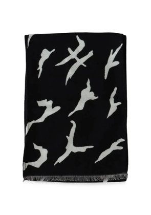 Givenchy abstract-print fringed scarf - Black