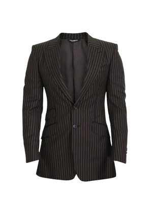 Dolce & Gabbana pinstripe-pattern single-breasted blazer - Black