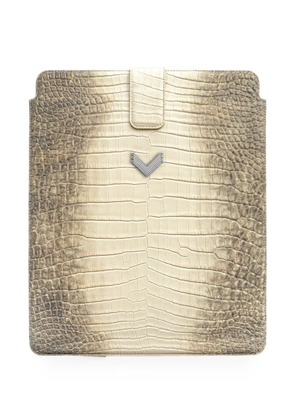 VELANTE crocodile-effect iPad case - Neutrals