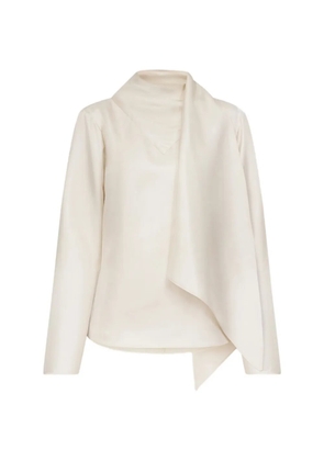 LouLou de Saison Gala draped-detailing silk blouse - Neutrals