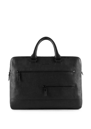 PIQUADRO grained leather laptop bag - Black