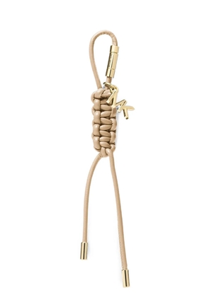 Michael Kors braided-cord logo-pendant bag charm - Neutrals