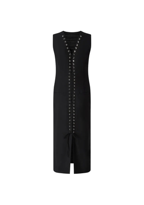 PINKO lace-up eyelet-detail dress - Black