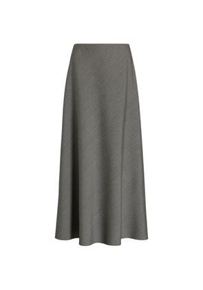 Alberta Ferretti diagonal-pattern maxi skirt - Grey