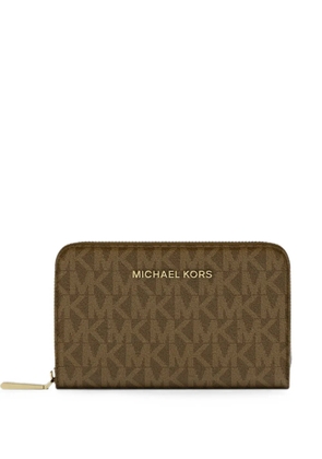 Michael Kors small monogram-print wallet - Brown