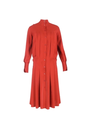 Chloé Vintage mock-neck button-down midi dress - Red
