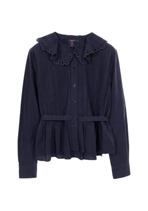 Louis Vuitton Pre-Owned 2010s pin-tuck belted shirt - Blue