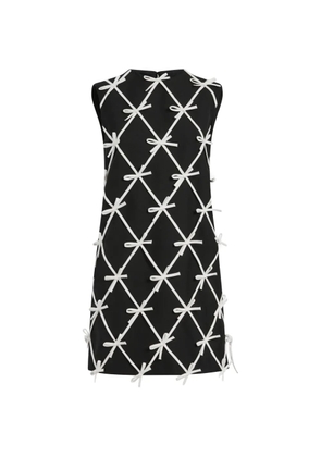Moschino bow-embellished lattice-detail mini dress - Black