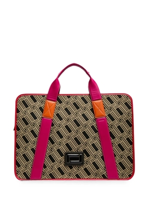 Lancel Mistral monogram-jacquard leather-trim weekend bag - Neutrals