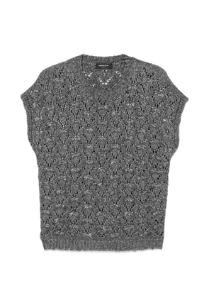 Fabiana Filippi open-knit cap-sleeve sweater - Grey
