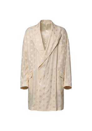 Dolce & Gabbana monogram-pattern double-breasted blazer - Neutrals