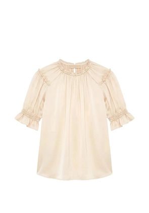 Ulla Johnson Alina puffed-sleeve silk blouse - Neutrals