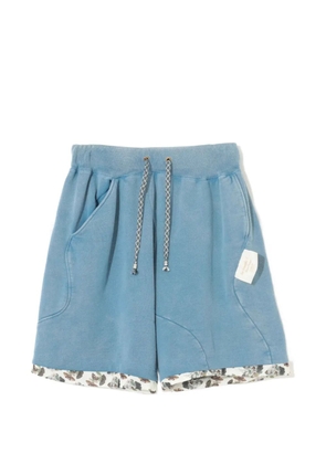 Undercover floral-trim drawstring shorts - Blue