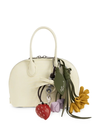 Self-Portrait lizard-effect bowling mini bag - Yellow