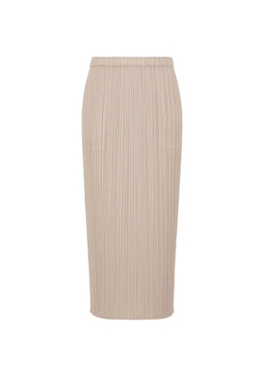 Pleats Please Issey Miyake New Colorful Basics 4 pleated midi skirt - Neutrals