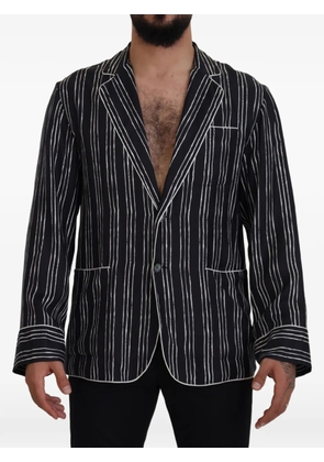 Dolce & Gabbana striped silk pajama shirt - Blue