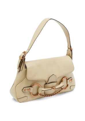 Gucci Pre-Owned Horsebit-detail leather shoulder bag - White