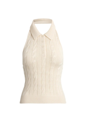 Ralph Lauren Collection cable-knit halterneck polo vest - Neutrals