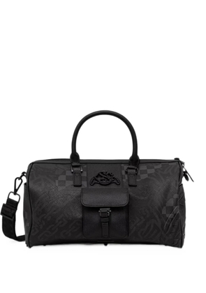 Sprayground check-pattern logo-patch holdall - Black