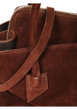 The Attico mini La Passeggiata suede handbag - Brown