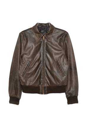 R13 Boyfriend distressed leather jacket - Brown
