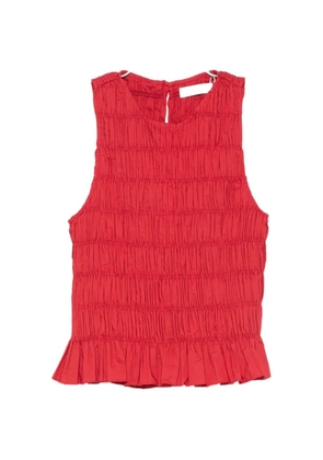 Faithfull Cales smocked peplum top - Red