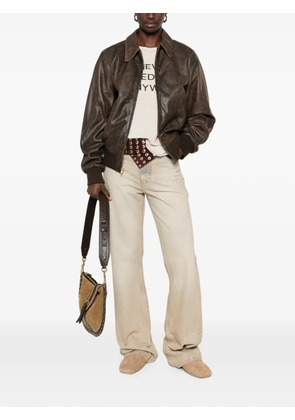 R13 Boyfriend distressed leather jacket - Brown