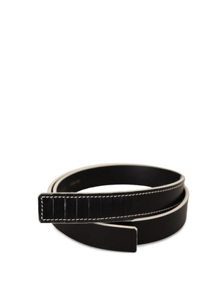 Costume National contrast-stitch leather belt - Black