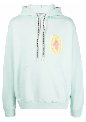COUNTY OF MILAN macramé Cross patch hoodie - Blue