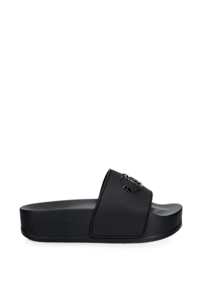 LIU JO logo-plaque platform slides - Black