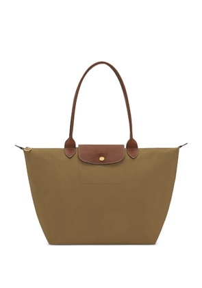 Longchamp Le Pliage leather-trim tote bag - Green