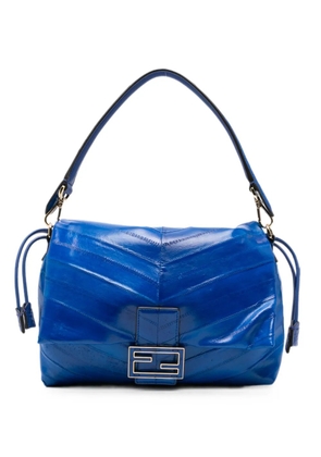 FENDI medium Baguette FF logo-plaque shoulder bag - Blue