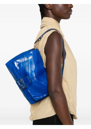 FENDI medium Baguette FF logo-plaque shoulder bag - Blue