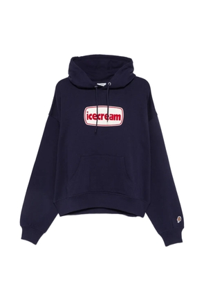 ICECREAM logo-print drawstring hoodie - Blue