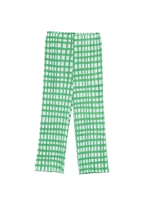 Pleats Please Issey Miyake Basket pleated cropped trousers - Green