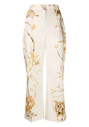 Alberta Ferretti high-waist floral print trousers - Neutrals