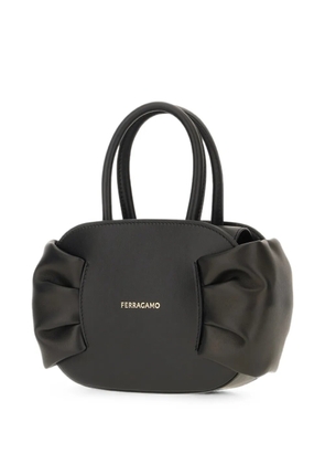 Ferragamo bow-detail leather tote bag - Black