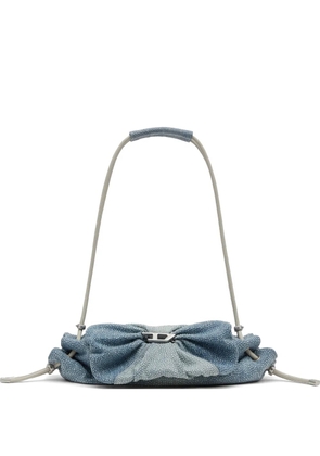 Diesel small Scrunch-D crystal-embellished shoulder bag - Blue