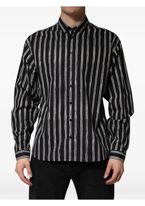 Dolce & Gabbana stripe-print cotton shirt - Black