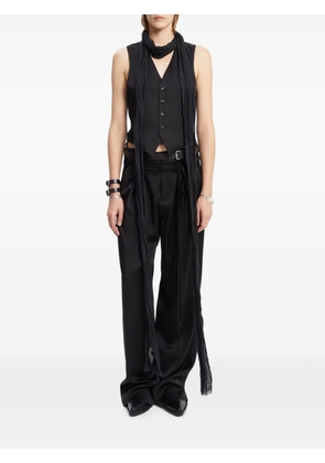 Ann Demeulemeester raw-edge frayed scarf - Black