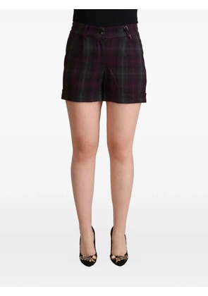 BENCIVENGA plaid rolled-cuff shorts - Black